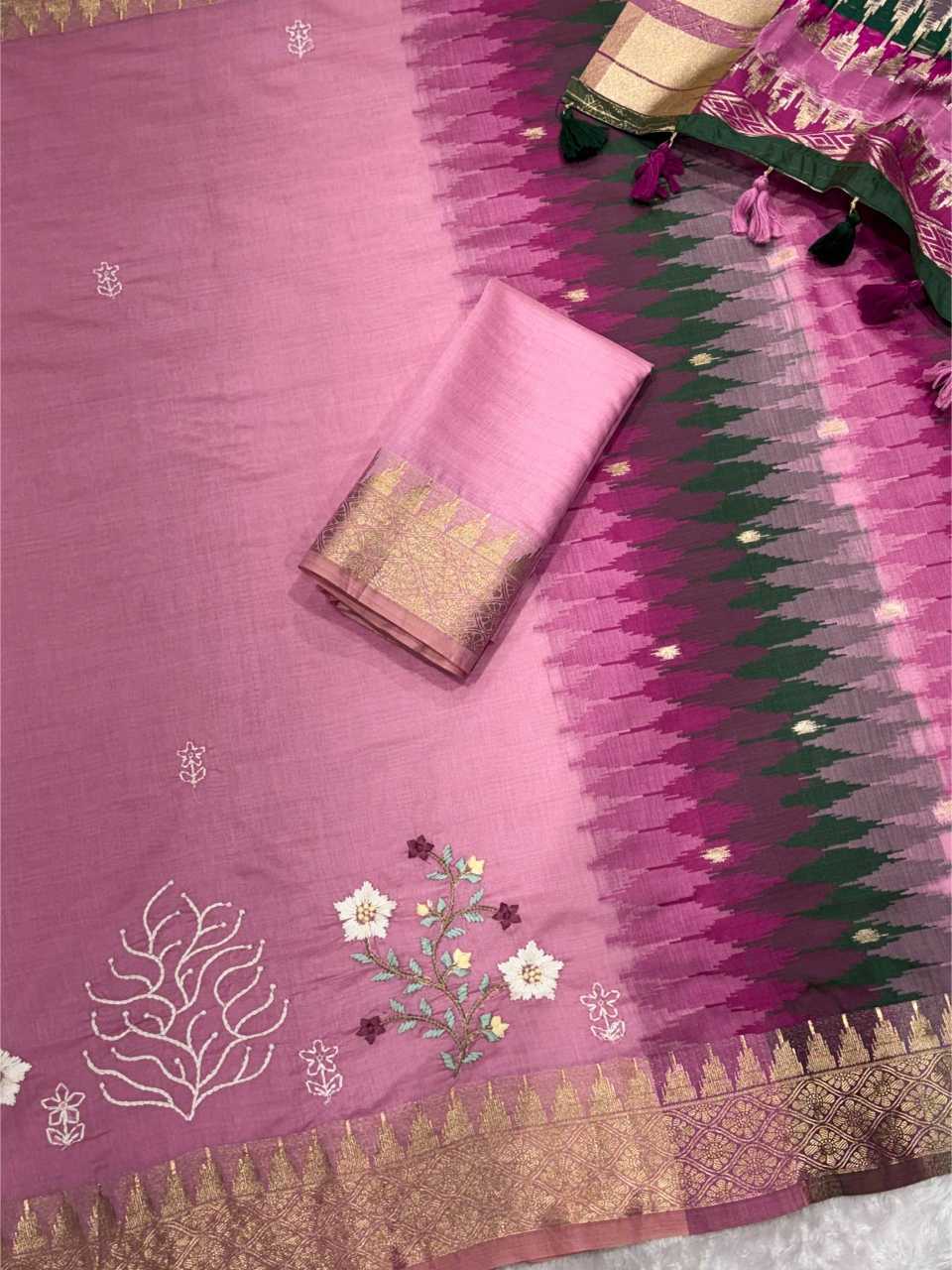 YNF Wholesale Tussar Silk Embroidered Sarees KESH501 Shital | Surat Manufacturer