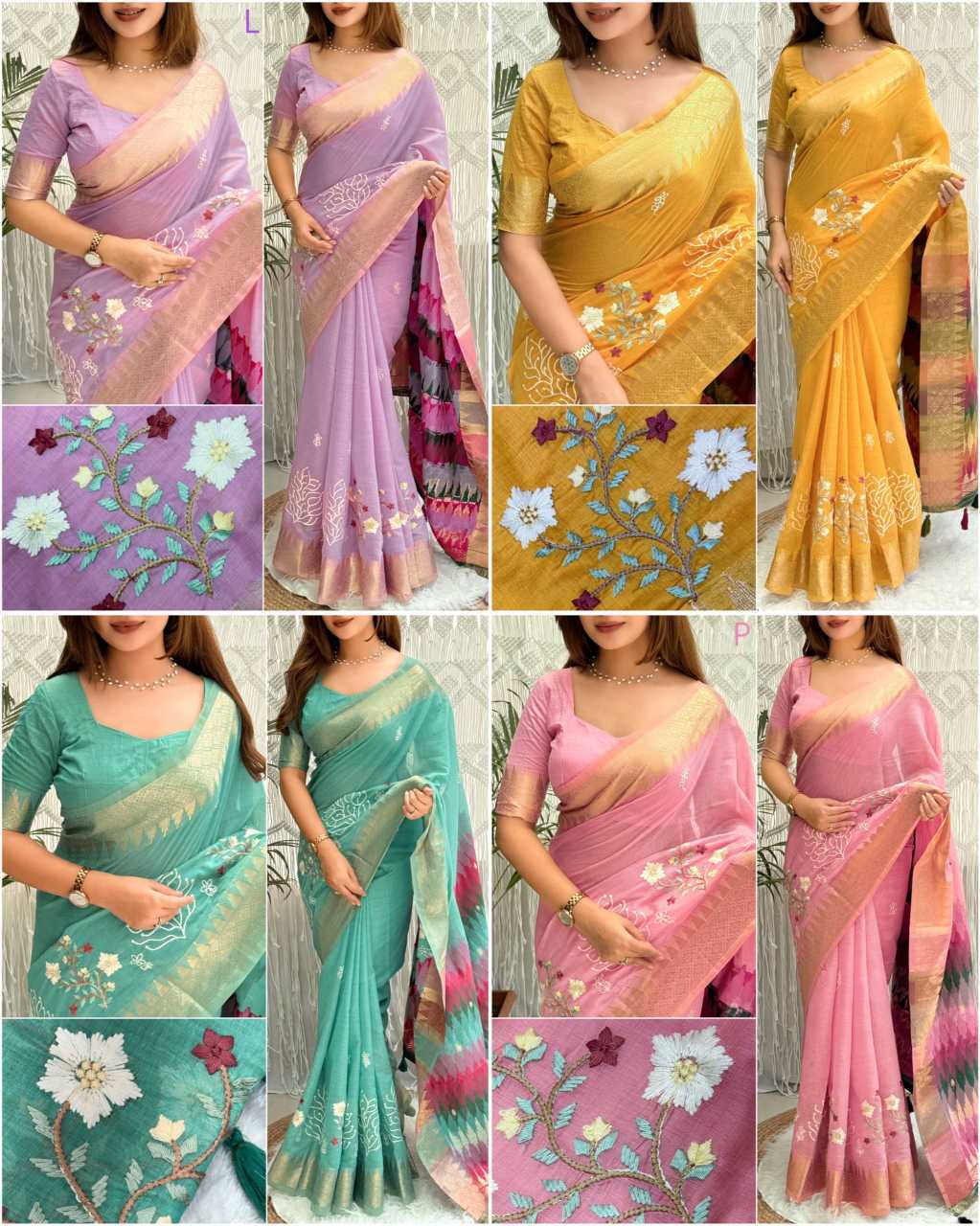YNF Wholesale Tussar Silk Embroidered Sarees KESH501 Shital | Surat Manufacturer