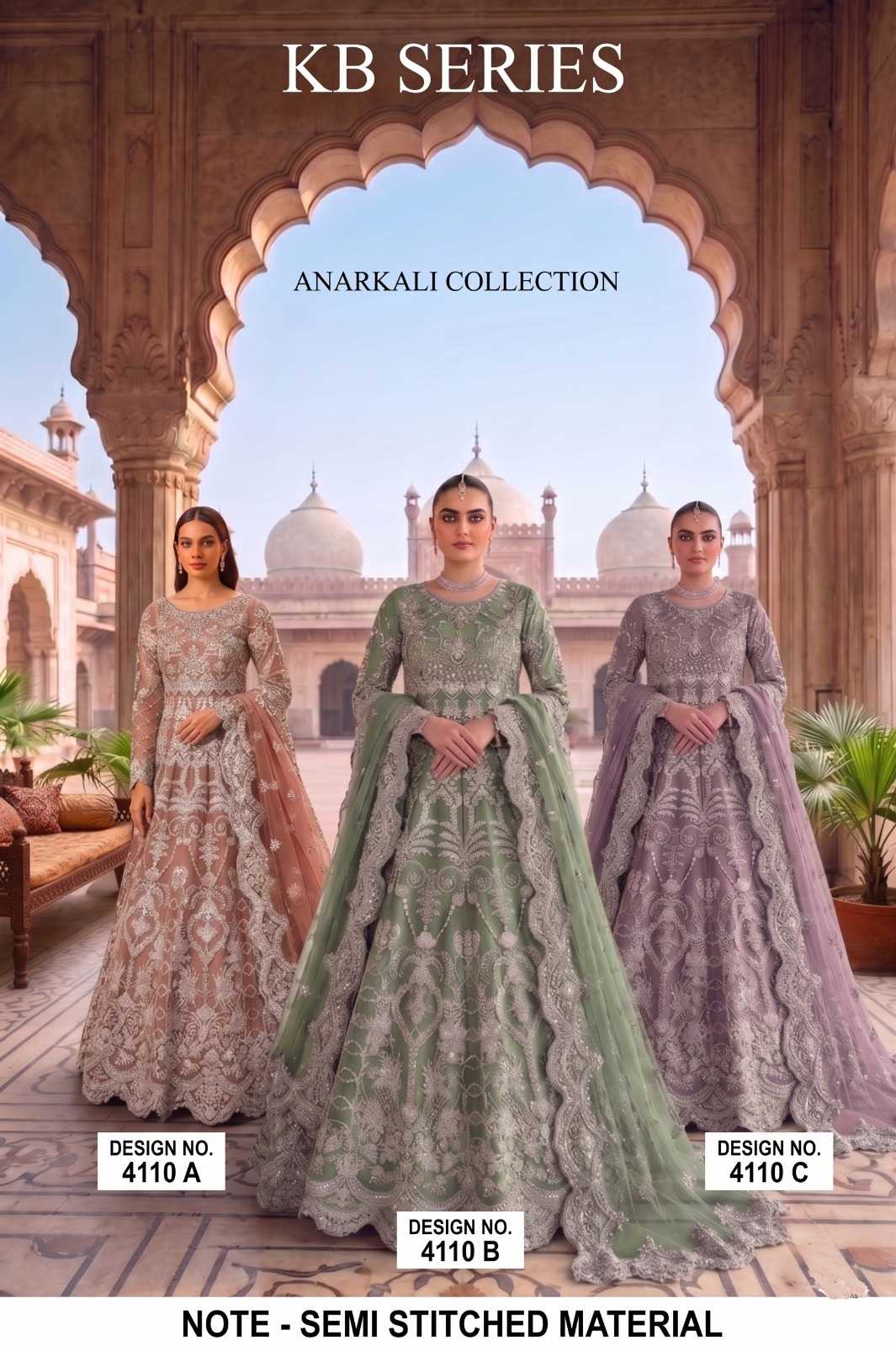 YNF Wholesale Twill Net Embroidery Gowns KESH530 4110 | Surat Manufacturer
