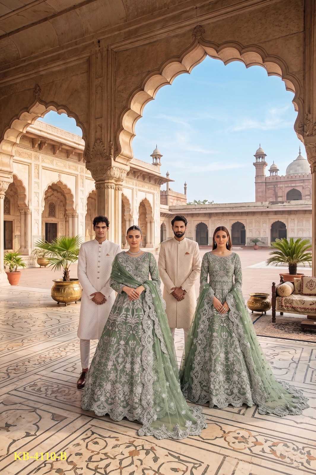 YNF Wholesale Twill Net Embroidery Gowns KESH530 4110 | Surat Manufacturer