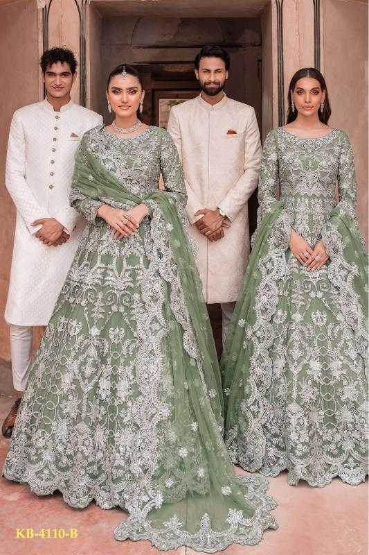 YNF Wholesale Twill Net Embroidery Gowns KESH530 4110 | Surat Manufacturer