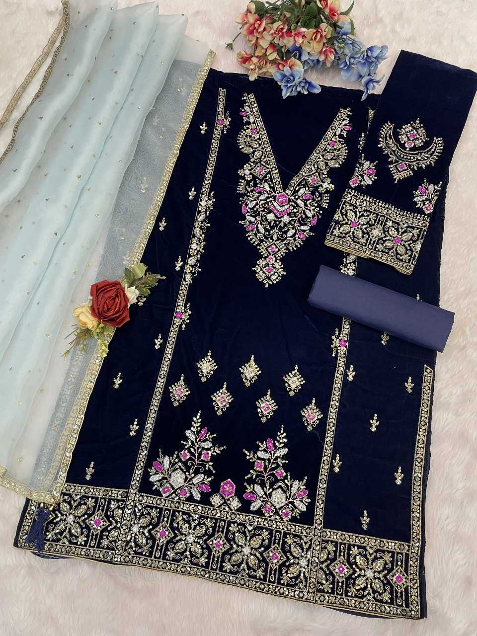 YNF Wholesale Velvet Velvet Suits KESH745 1320 | Surat Manufacturer