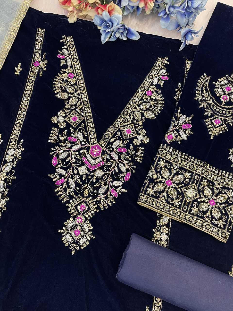 YNF Wholesale Velvet Velvet Suits KESH745 1320 | Surat Manufacturer