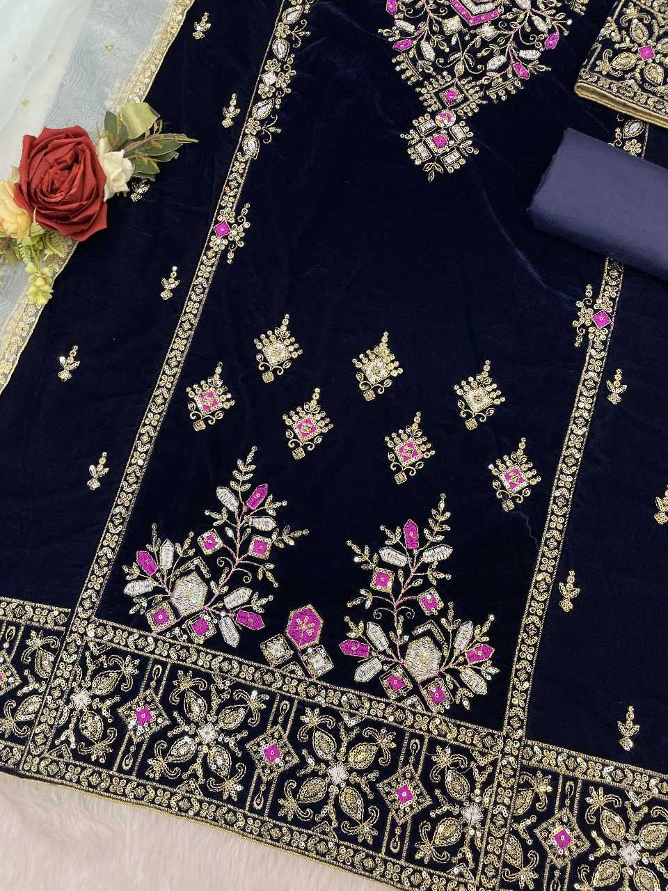 YNF Wholesale Velvet Velvet Suits KESH745 1320 | Surat Manufacturer