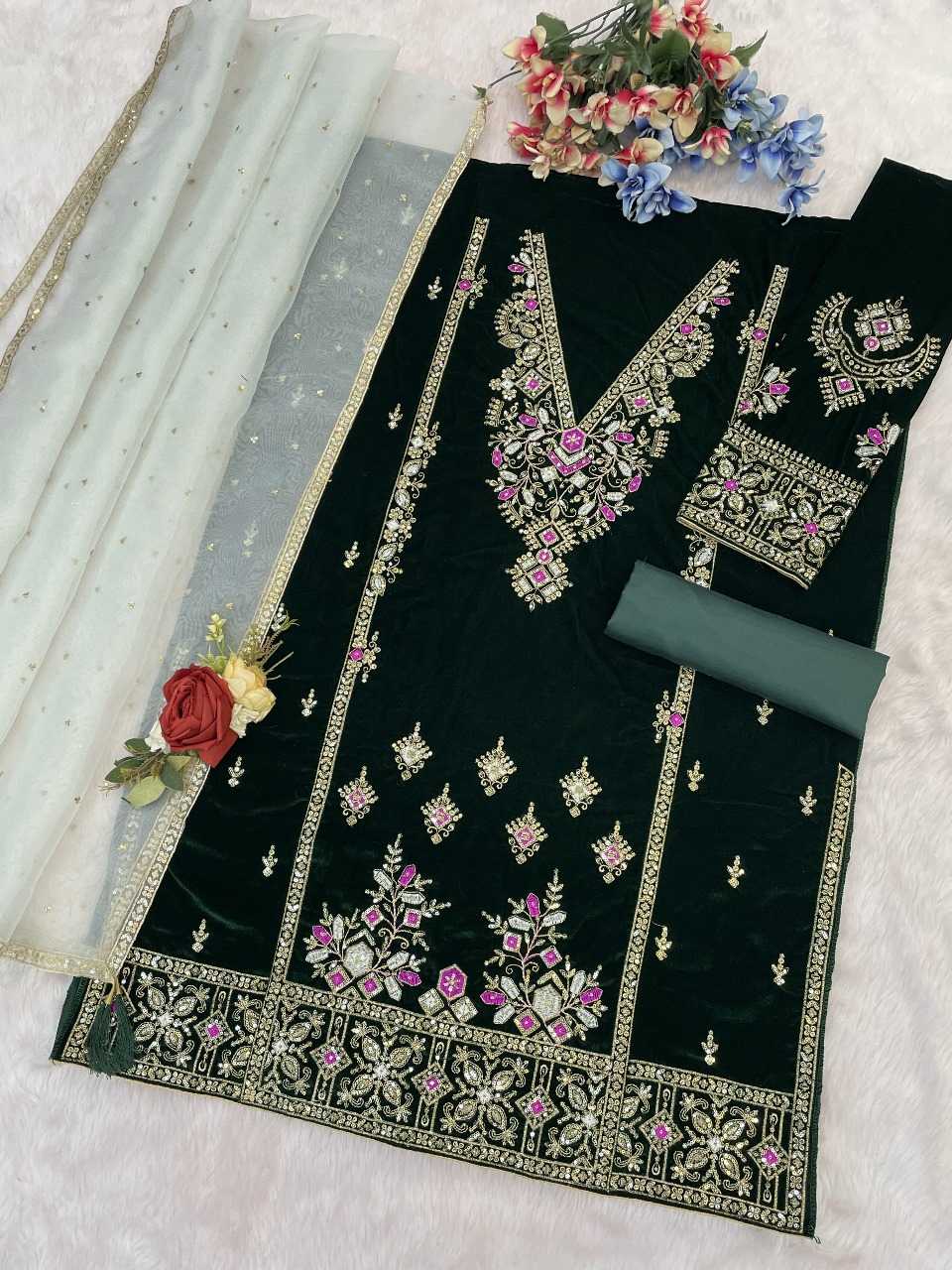 YNF Wholesale Velvet Velvet Suits KESH745 1320 | Surat Manufacturer
