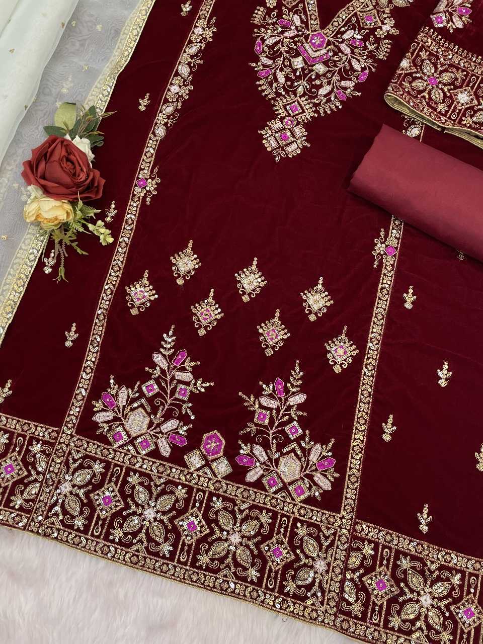 YNF Wholesale Velvet Velvet Suits KESH745 1320 | Surat Manufacturer