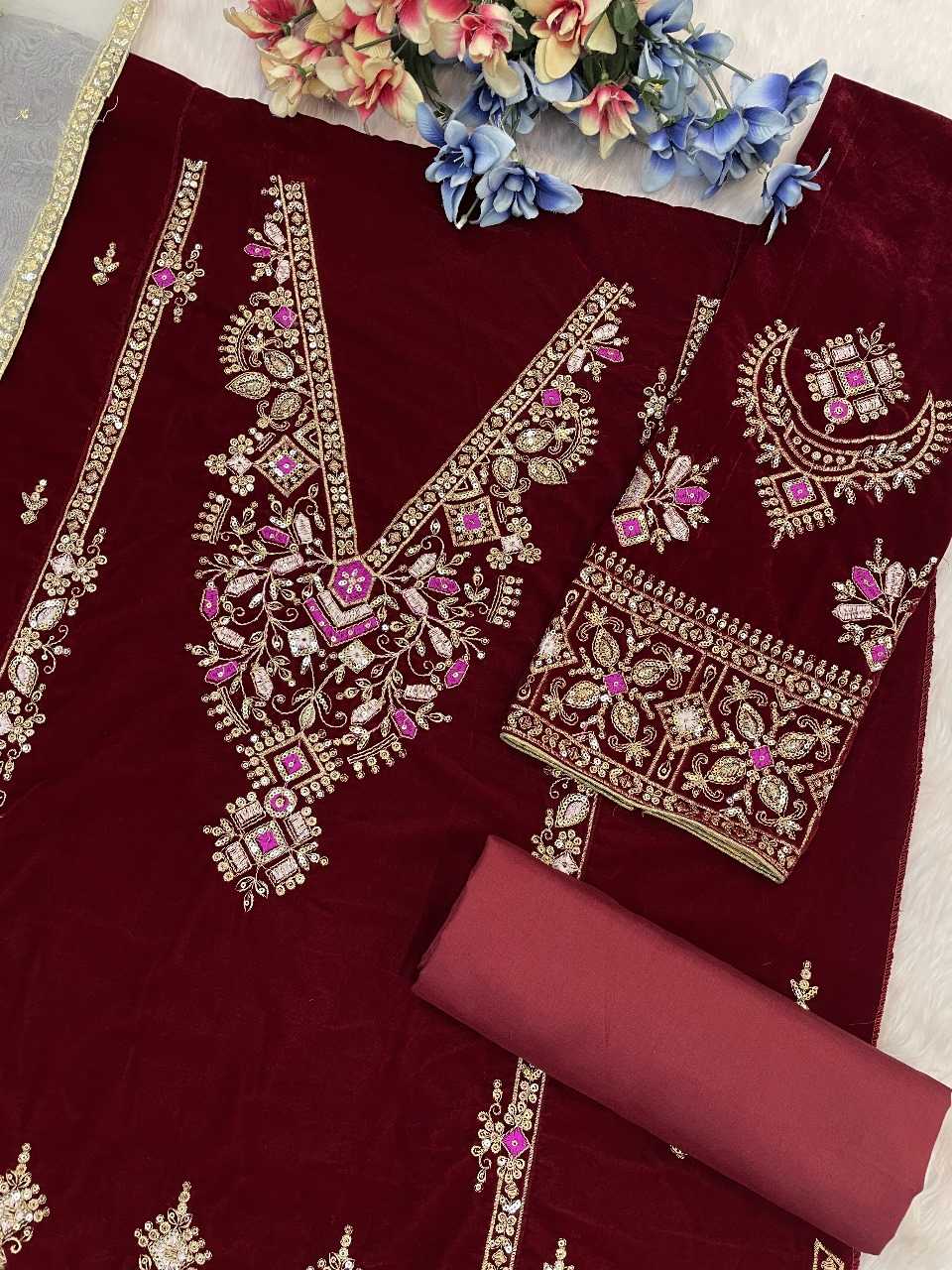 YNF Wholesale Velvet Velvet Suits KESH745 1320 | Surat Manufacturer