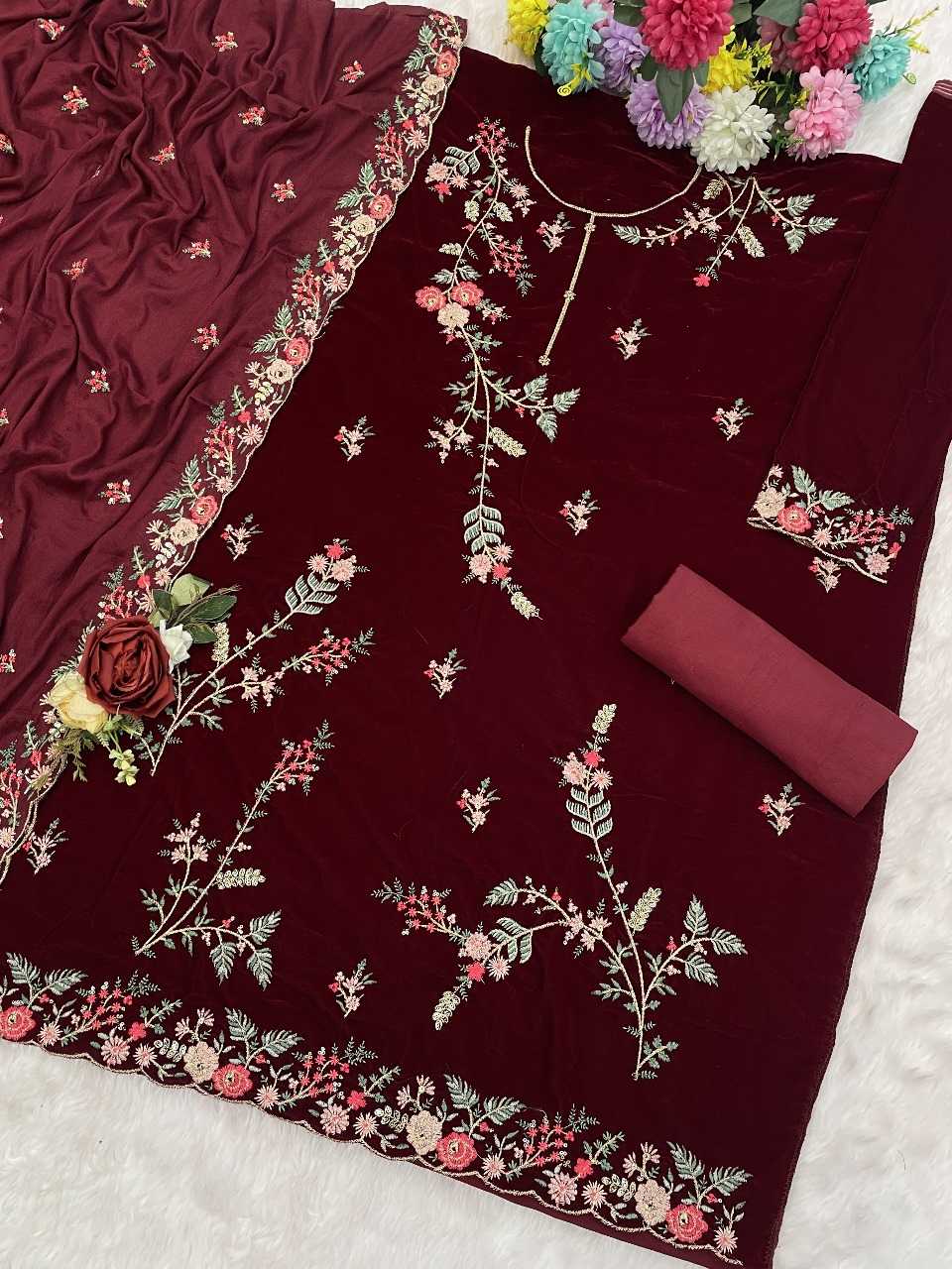 YNF Wholesale Velvet Velvet Suits KESH745 1321 | Surat Manufacturer
