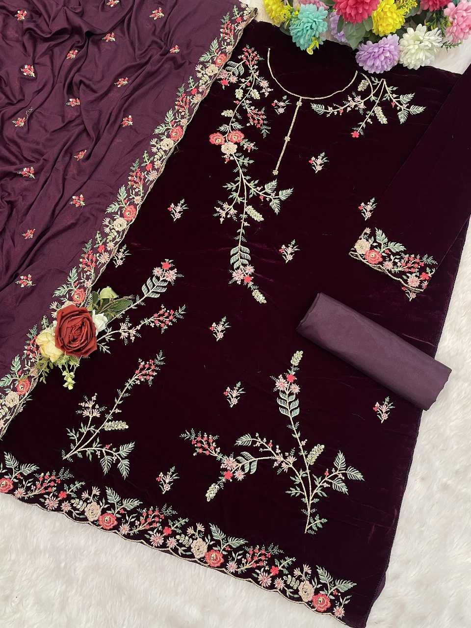 YNF Wholesale Velvet Velvet Suits KESH745 1321 | Surat Manufacturer