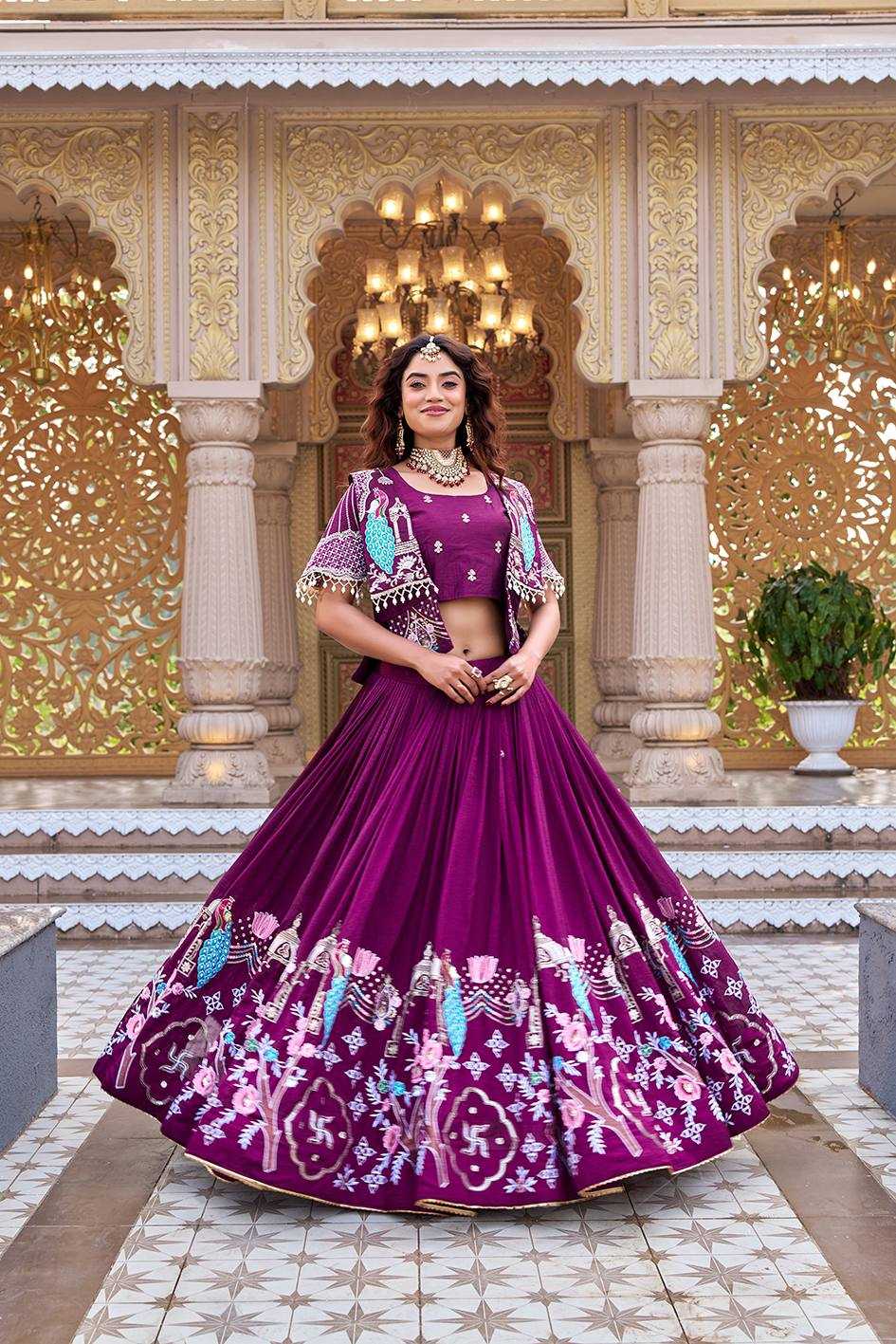 YNF Wholesale Vichitra Silk Embroidered Lehenga KESH498 177 | Surat Manufacturer