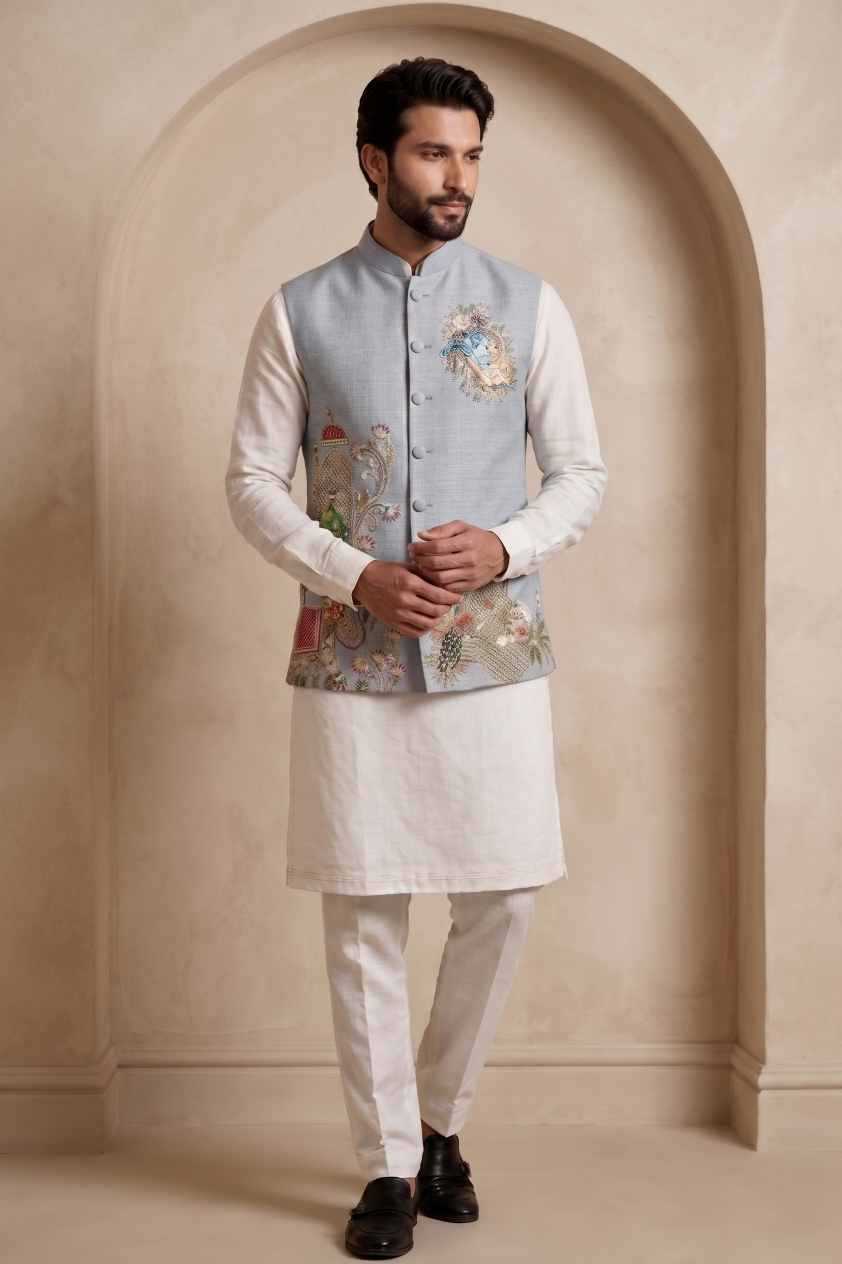 YNF Wholesale Viscose Mens Kurta Pyjama RIN223 Kurta Pyjama with Waistcoat -series 2410 To 2419 | Surat Manufacturer