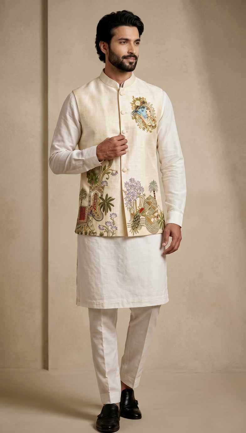 YNF Wholesale Viscose Mens Kurta Pyjama RIN223 Kurta Pyjama with Waistcoat -series 2410 To 2419 | Surat Manufacturer
