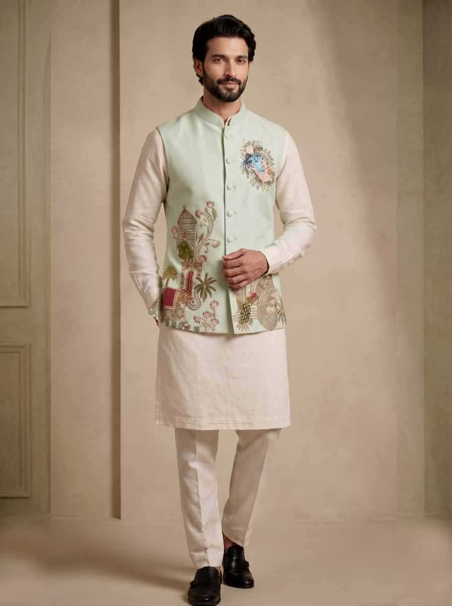 YNF Wholesale Viscose Mens Kurta Pyjama RIN223 Kurta Pyjama with Waistcoat -series 2410 To 2419 | Surat Manufacturer