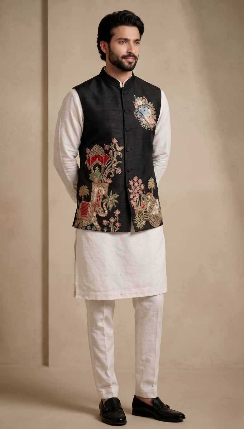 YNF Wholesale Viscose Mens Kurta Pyjama RIN223 Kurta Pyjama with Waistcoat -series 2410 To 2419 | Surat Manufacturer