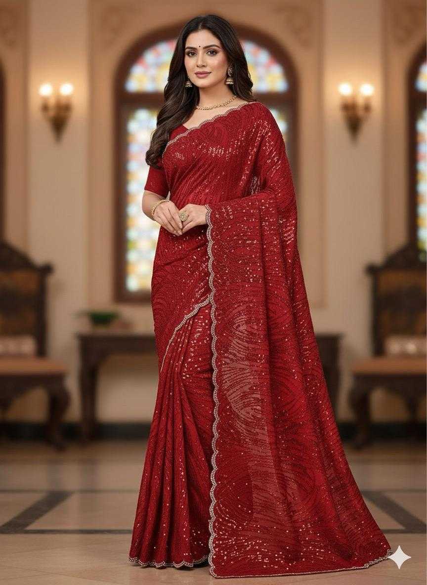 YNF Wholesale Chiffon Embroidered Sarees  | Surat Manufacturer