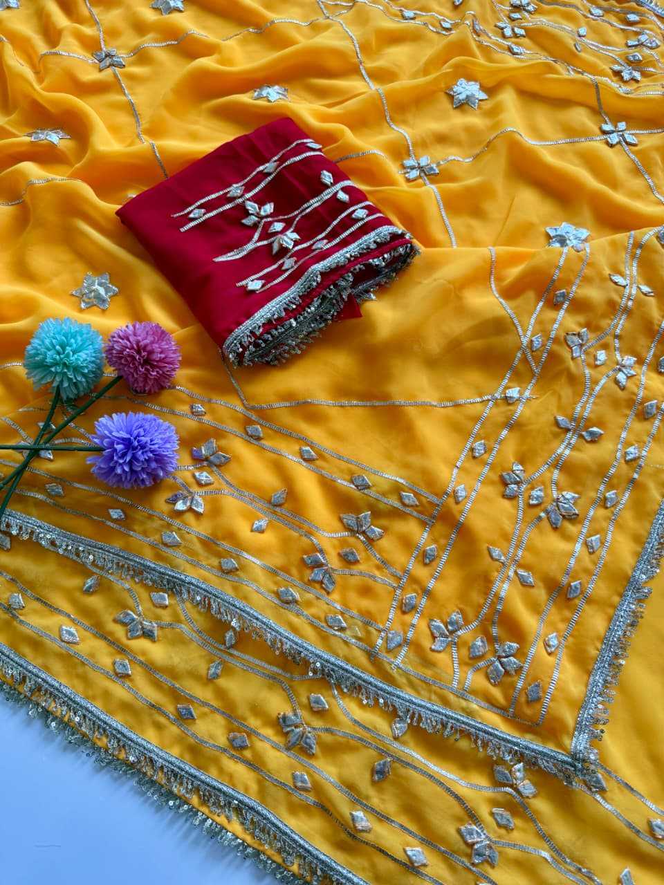 YNF Wholesale Georgette Fancy Sarees  | Surat Manufacturer