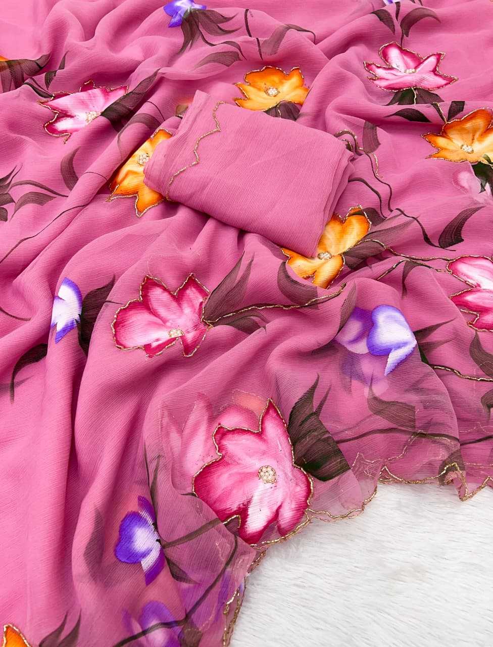 YNF Wholesale Pure Soft Shiffon Fancy Sarees  | Surat Manufacturer