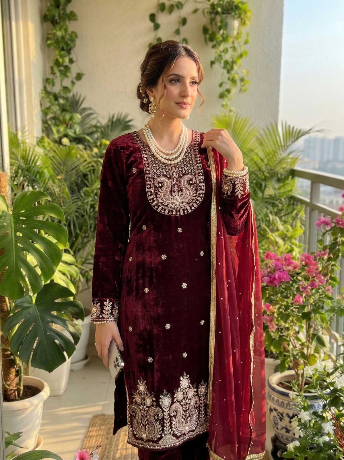 YNF Wholesale Velvet Velvet Suits  | Surat Manufacturer
