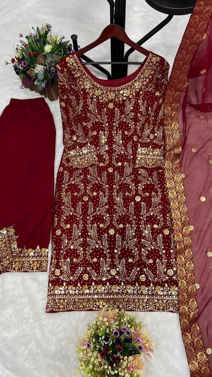 YNF Wholesale Faux Georgette Palazzo Suit  | Surat Manufacturer