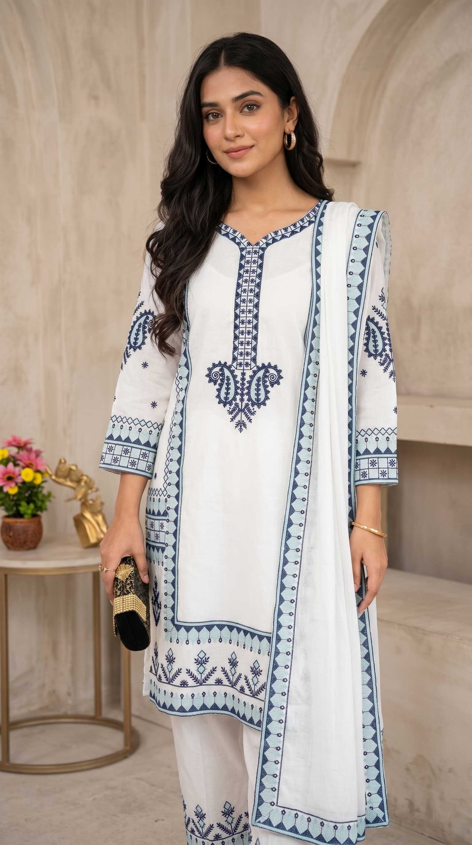 YNF Wholesale Pure Rayon Embroidery Suits  | Surat Manufacturer