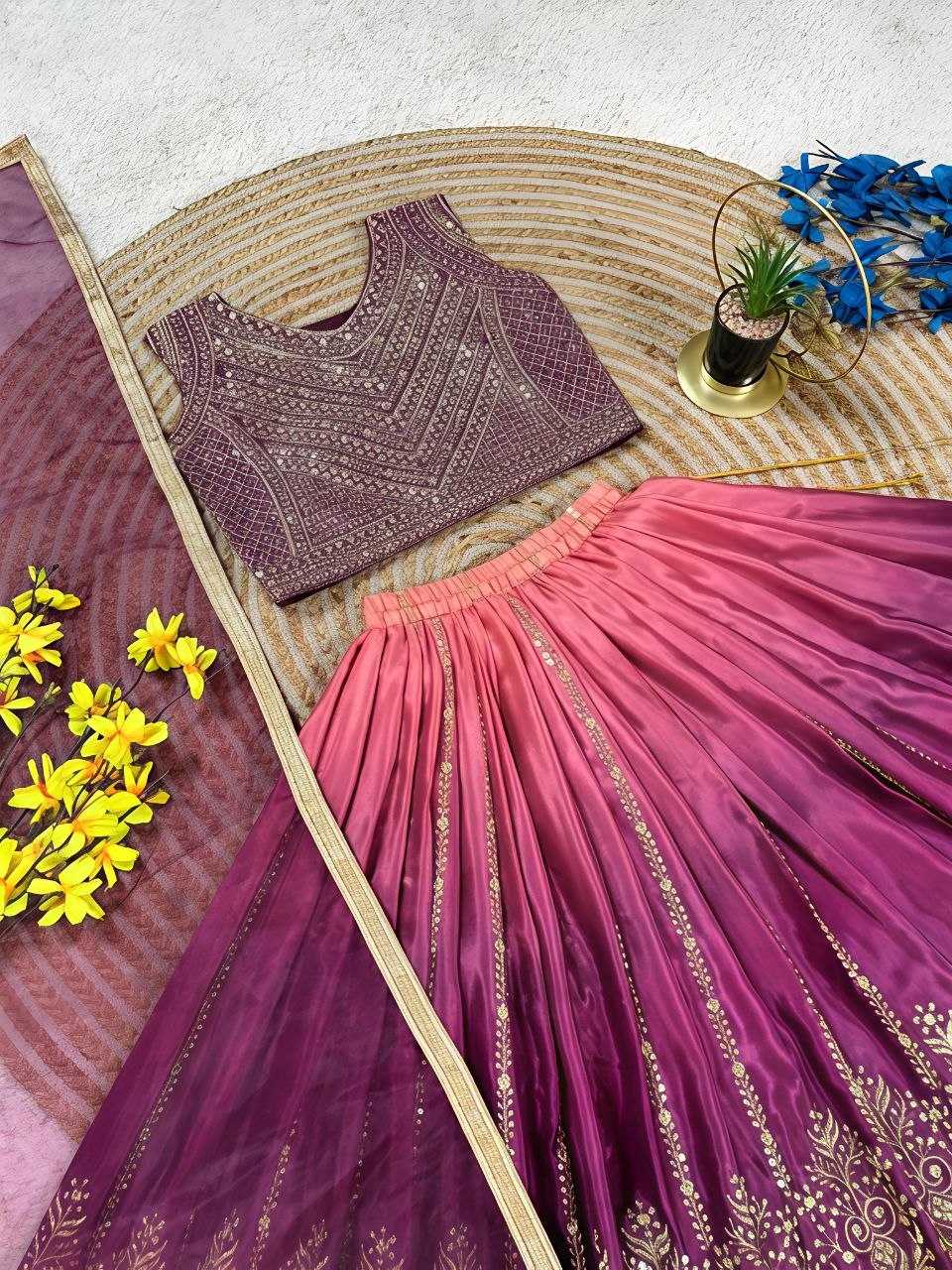 YNF Wholesale Chinon Silk Kids Lehenga  | Surat Manufacturer