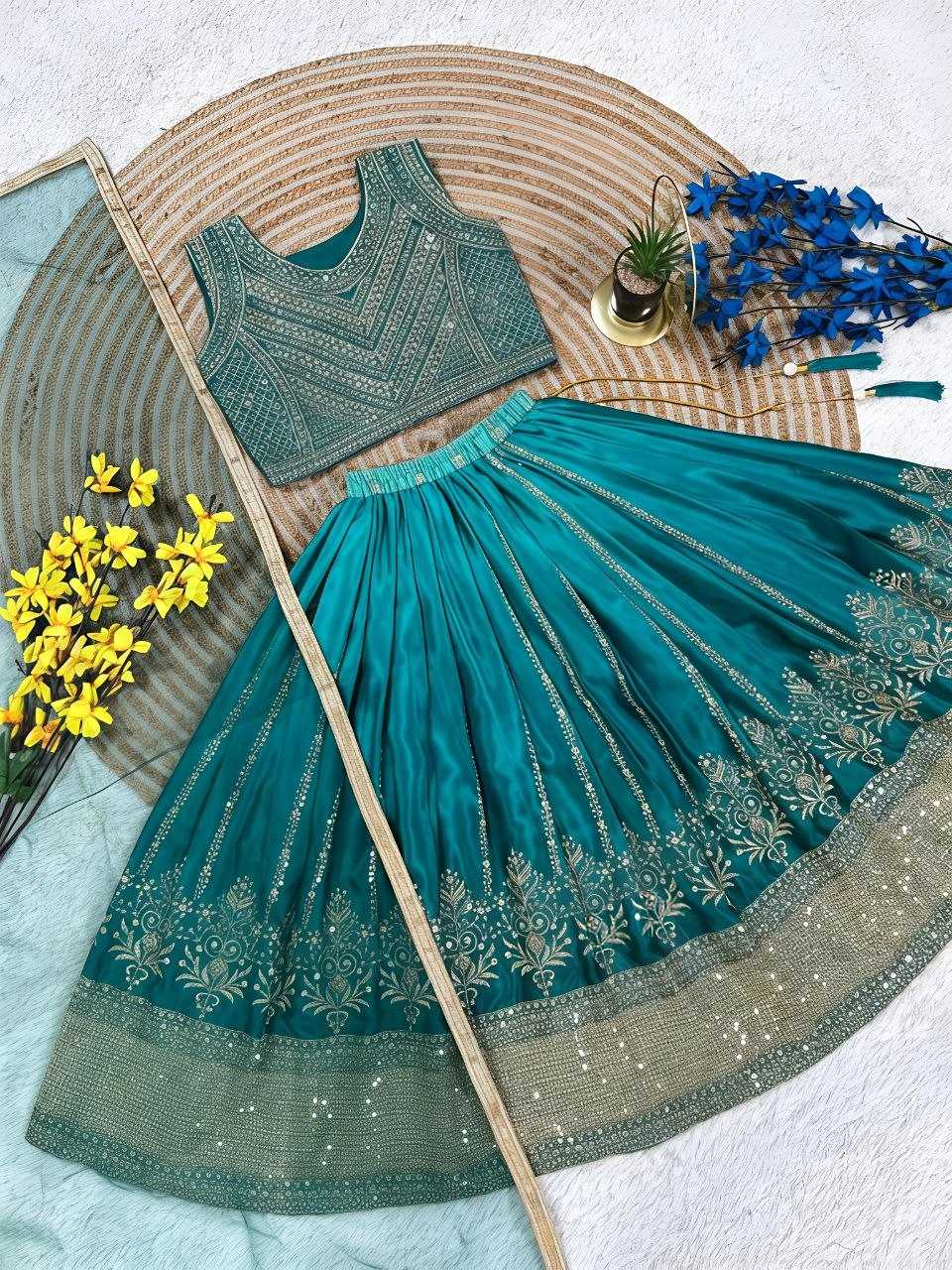 YNF Wholesale Chinon Silk Kids Lehenga  | Surat Manufacturer