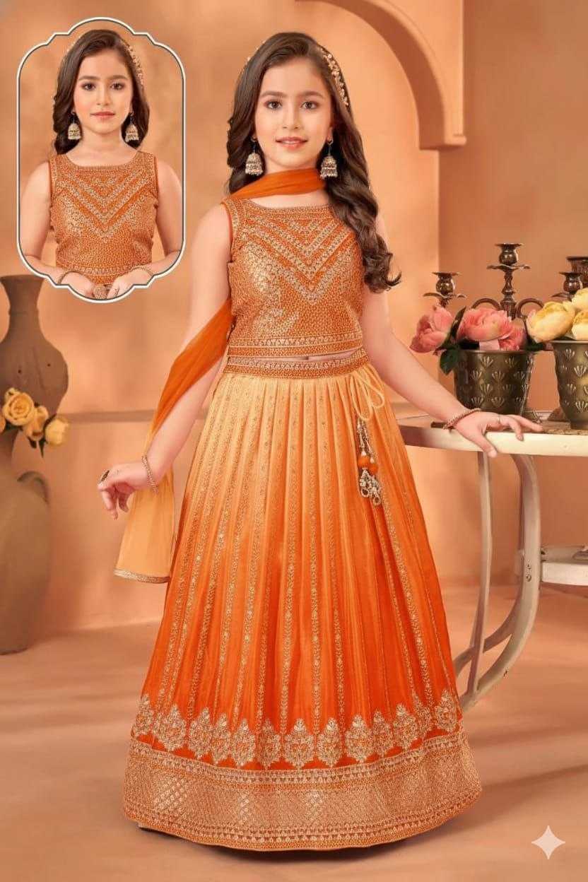 YNF Wholesale Chinon Silk Kids Lehenga  | Surat Manufacturer