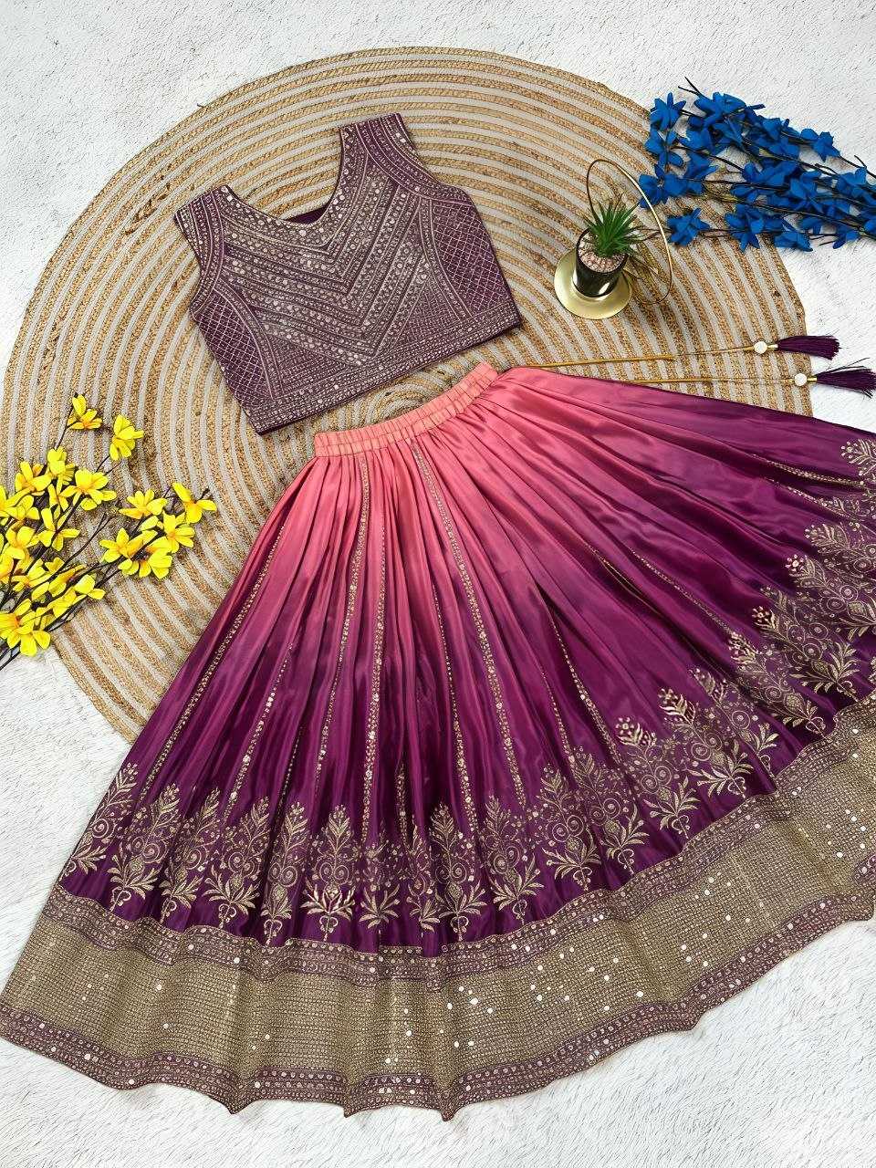 YNF Wholesale Chinon Silk Kids Lehenga  | Surat Manufacturer