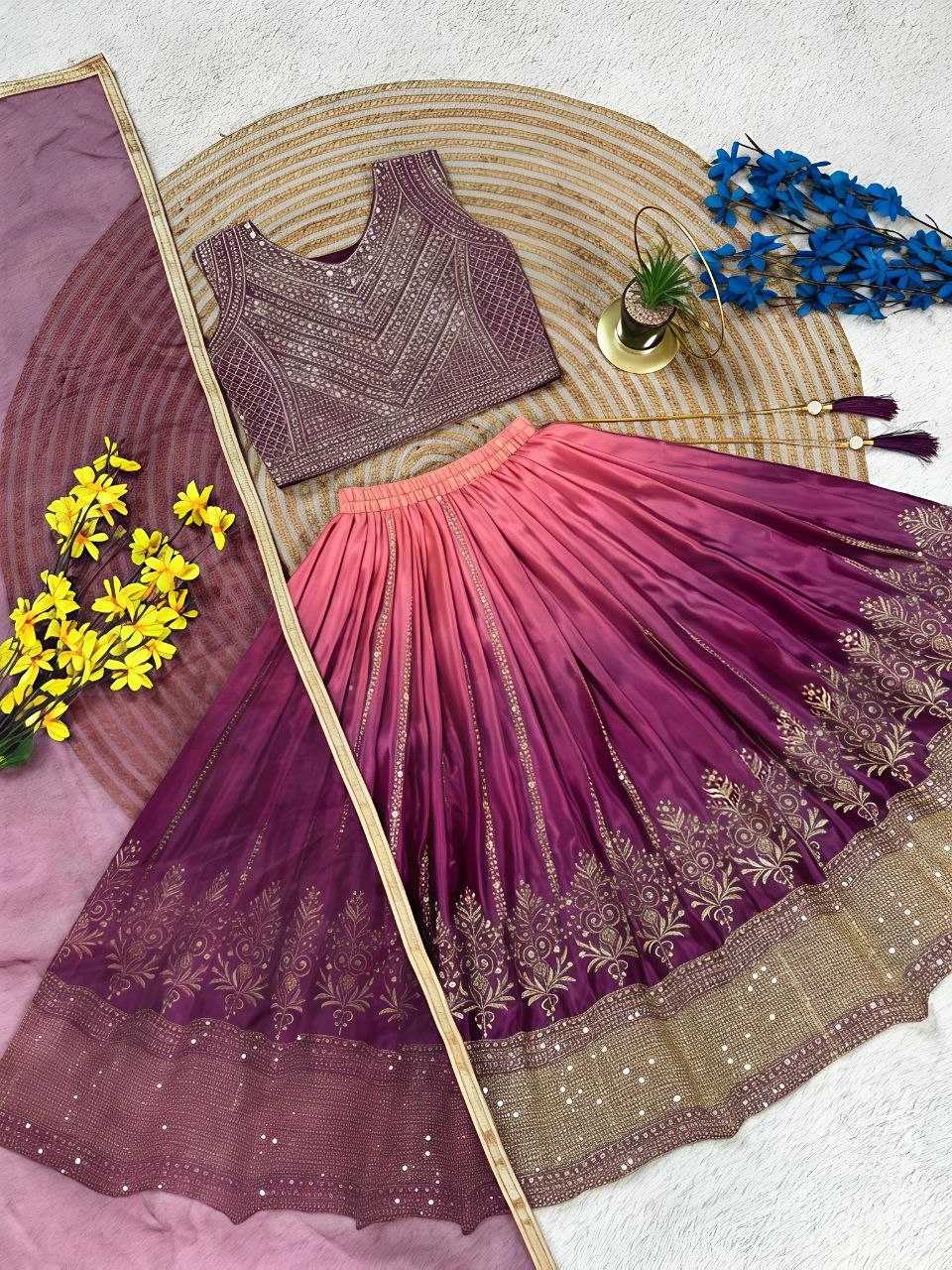 YNF Wholesale Chinon Silk Kids Lehenga  | Surat Manufacturer