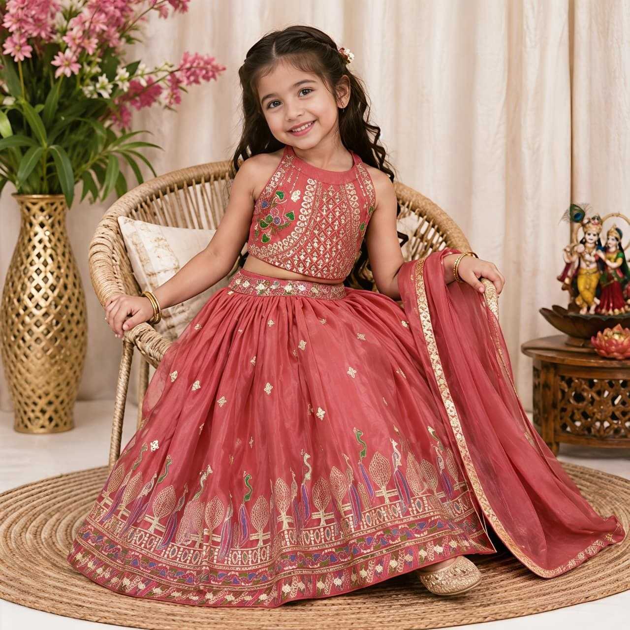 YNF Wholesale Chinon Silk Kids Lehenga  | Surat Manufacturer