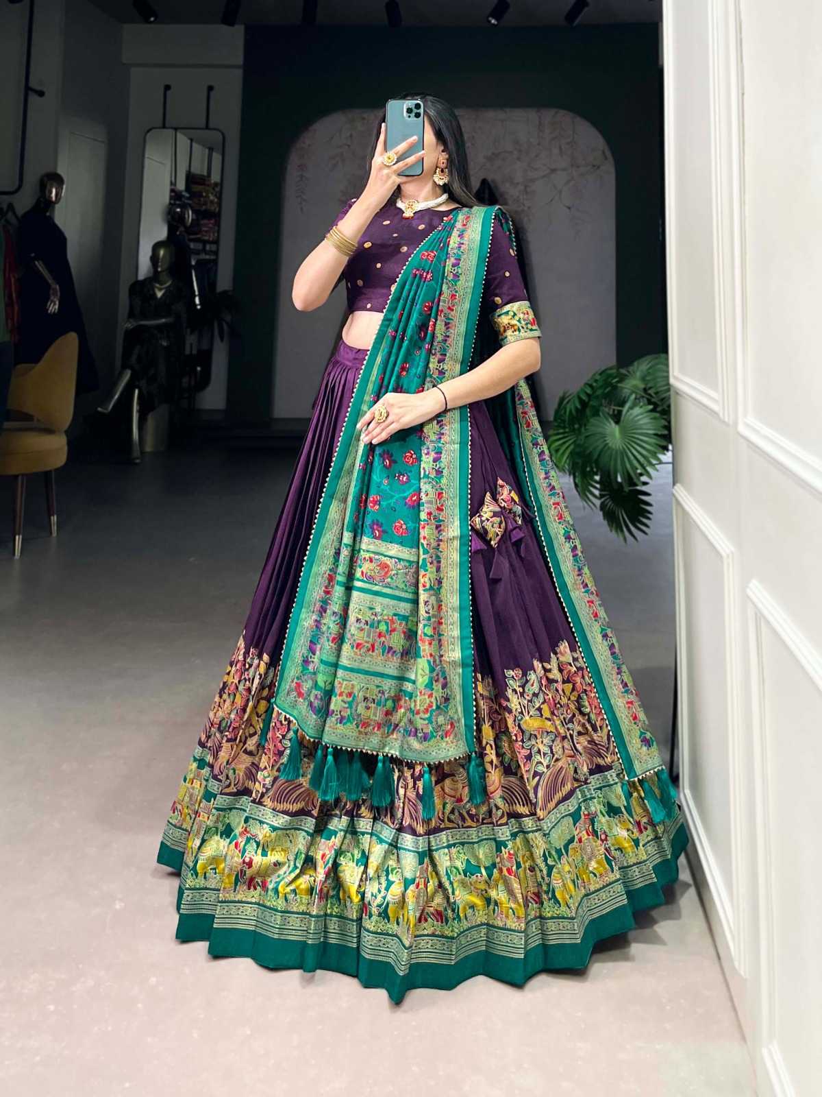 YNF Wholesale Tussar Silk Fancy Lehenga  | Surat Manufacturer