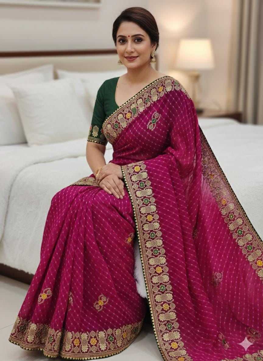 YNF Wholesale Georgette Fancy Sarees  | Surat Manufacturer