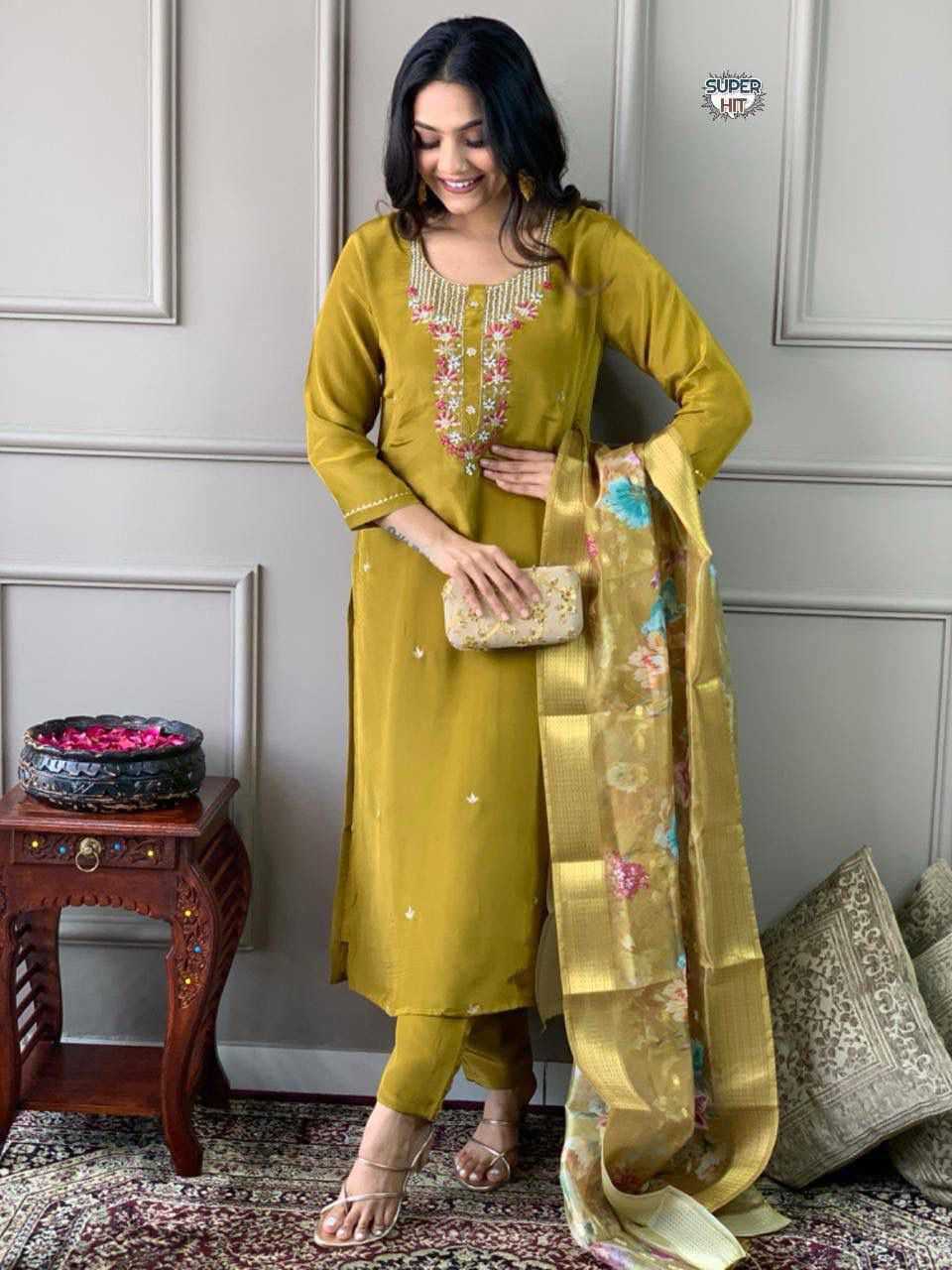 YNF Wholesale Heavy Roman Silk Ladies Suits  | Surat Manufacturer