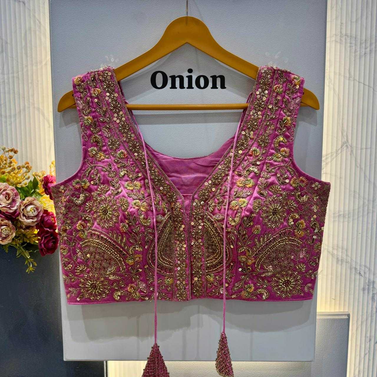 YNF Wholesale Pure Silk V-Neck Blouses  | Surat Manufacturer