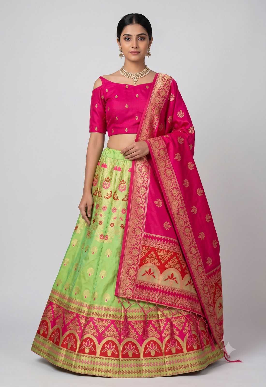 YNF Wholesale Banarasi Soft Silk Designer Lehenga  | Surat Manufacturer