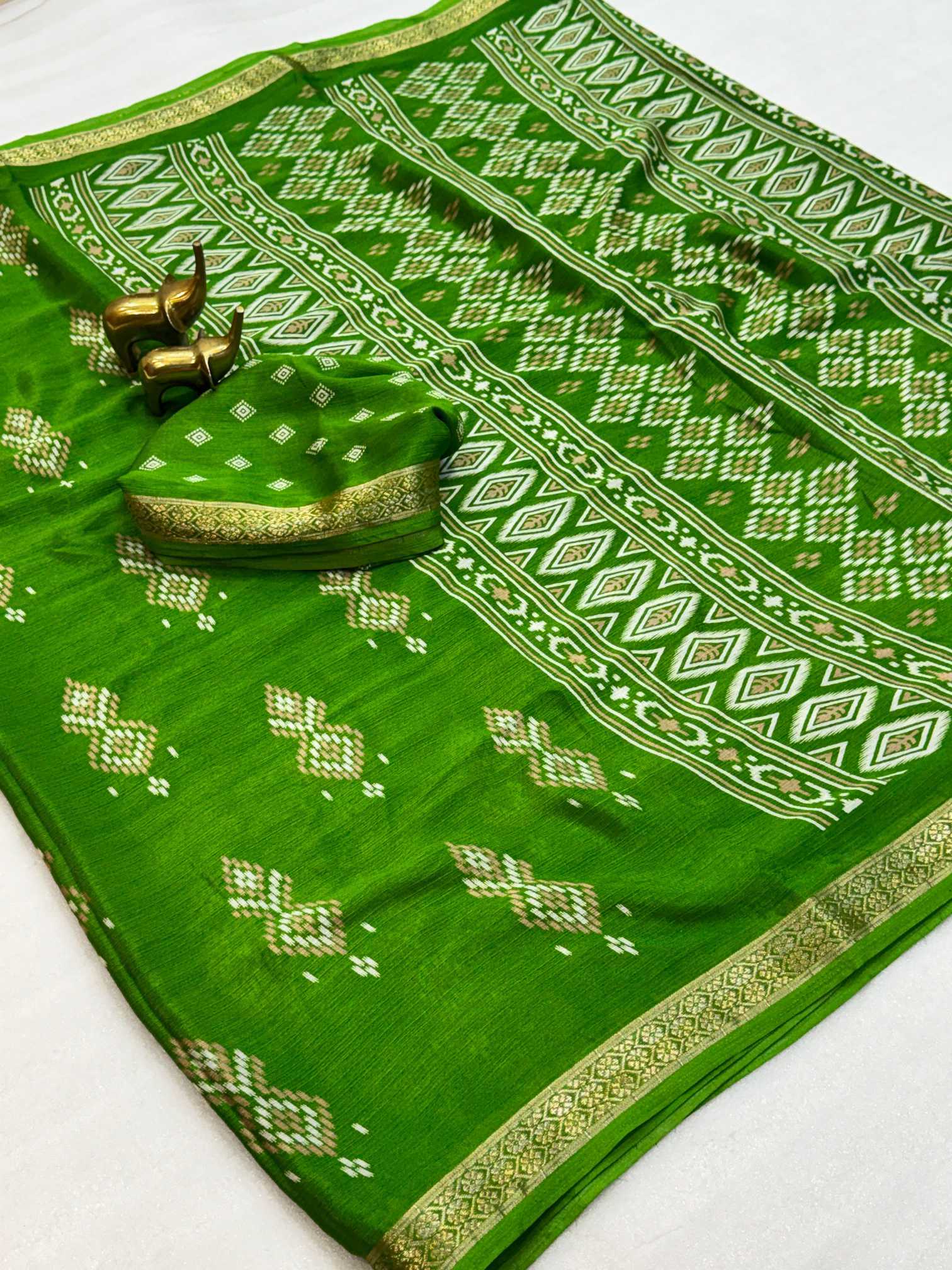 YNF Wholesale Chinon Silk Printed Silk Saree  | Surat Manufacturer
