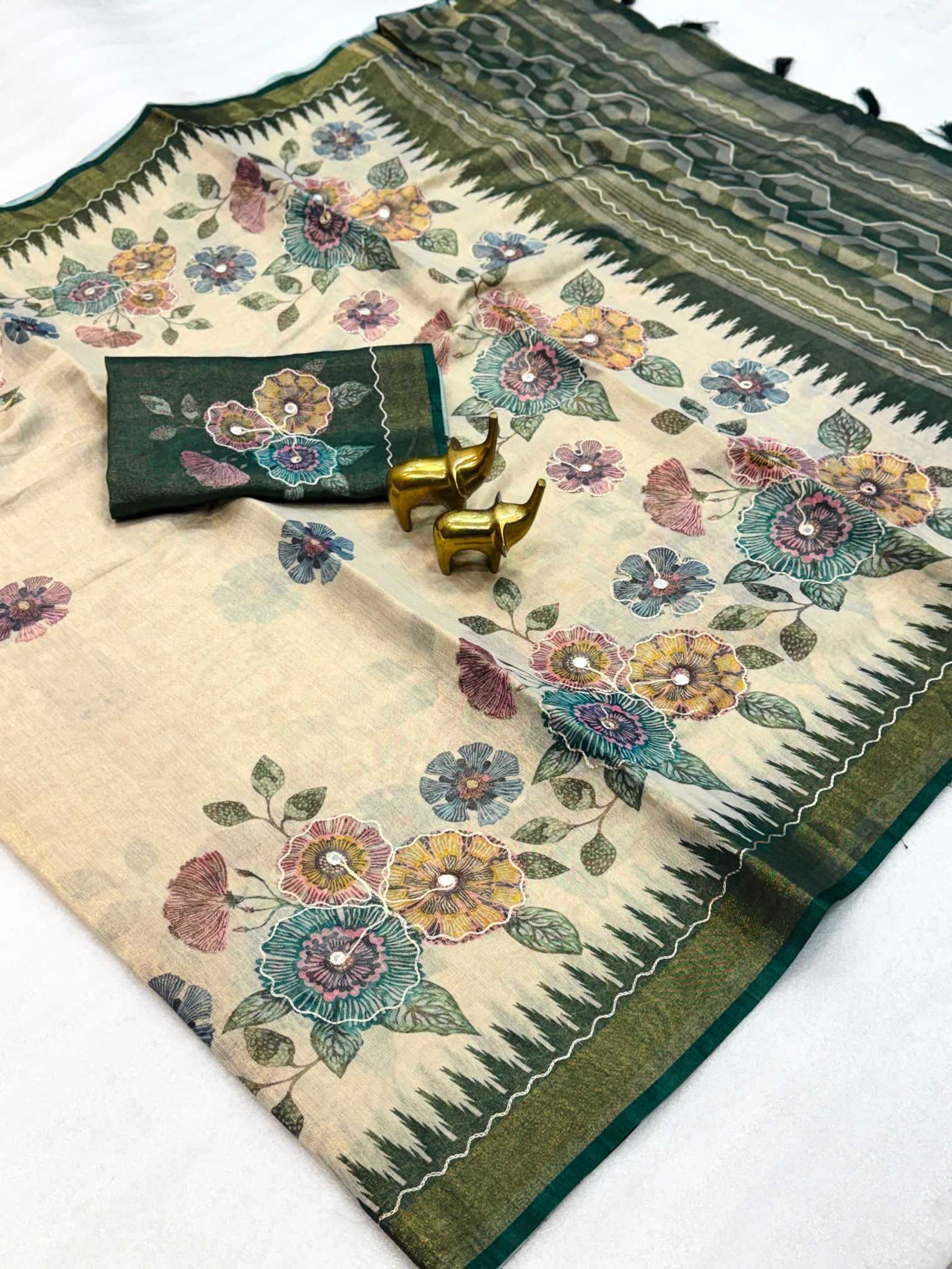 YNF Wholesale Tissue Branded Sarees  | Surat Manufacturer