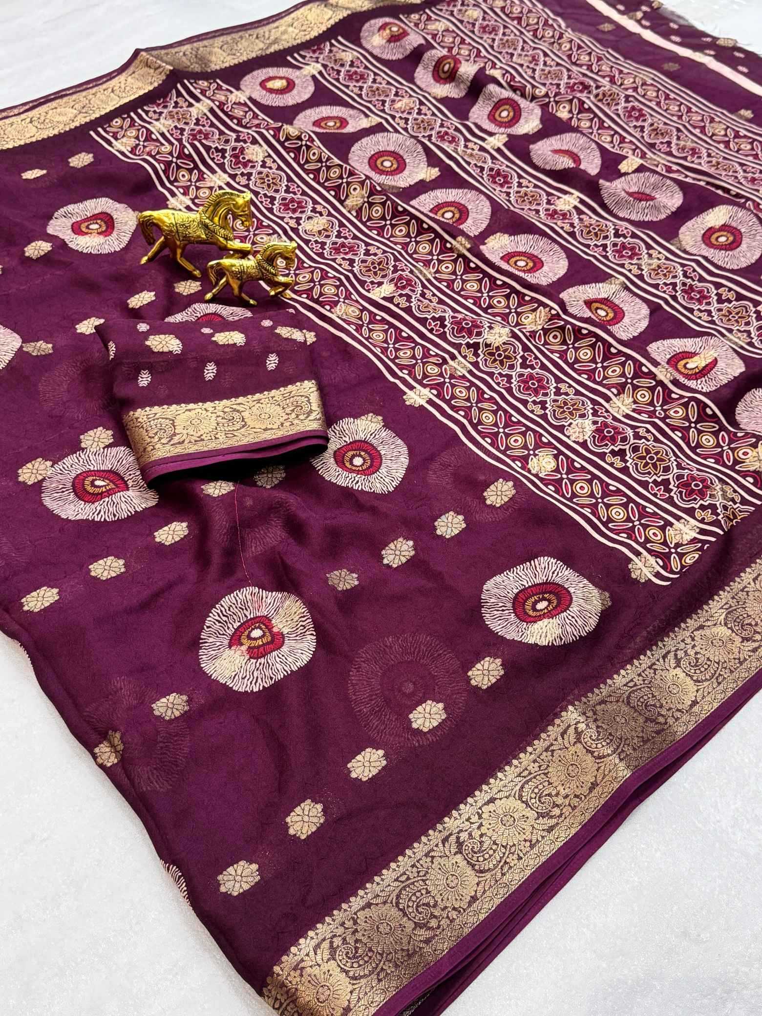 YNF Wholesale Jacquard Printed Sarees  | Surat Manufacturer