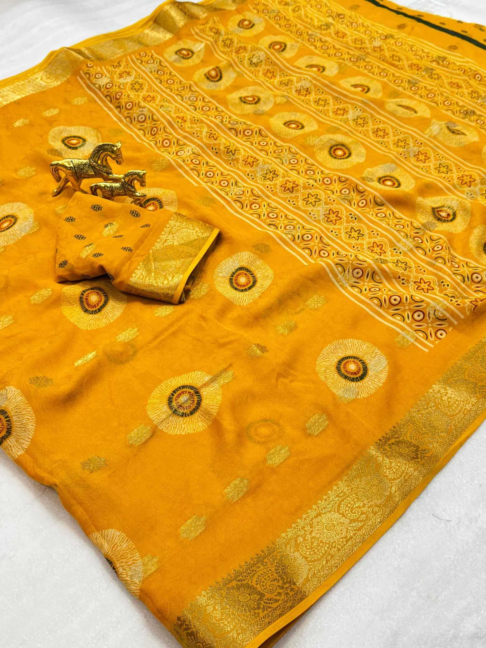 YNF Wholesale Jacquard Printed Sarees  | Surat Manufacturer