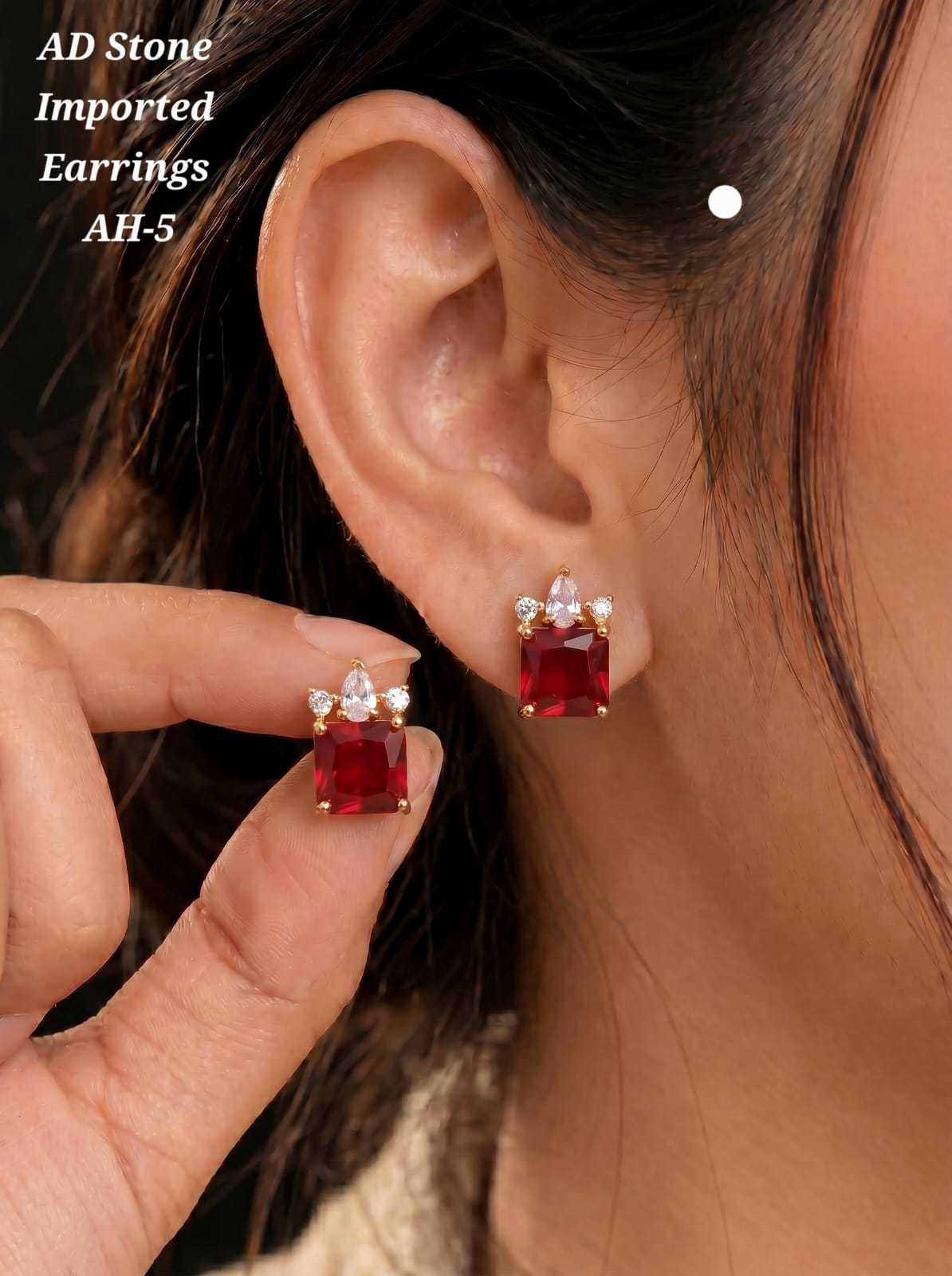 YNF Wholesale AD Diamond Stud Earrings  | Surat Manufacturer