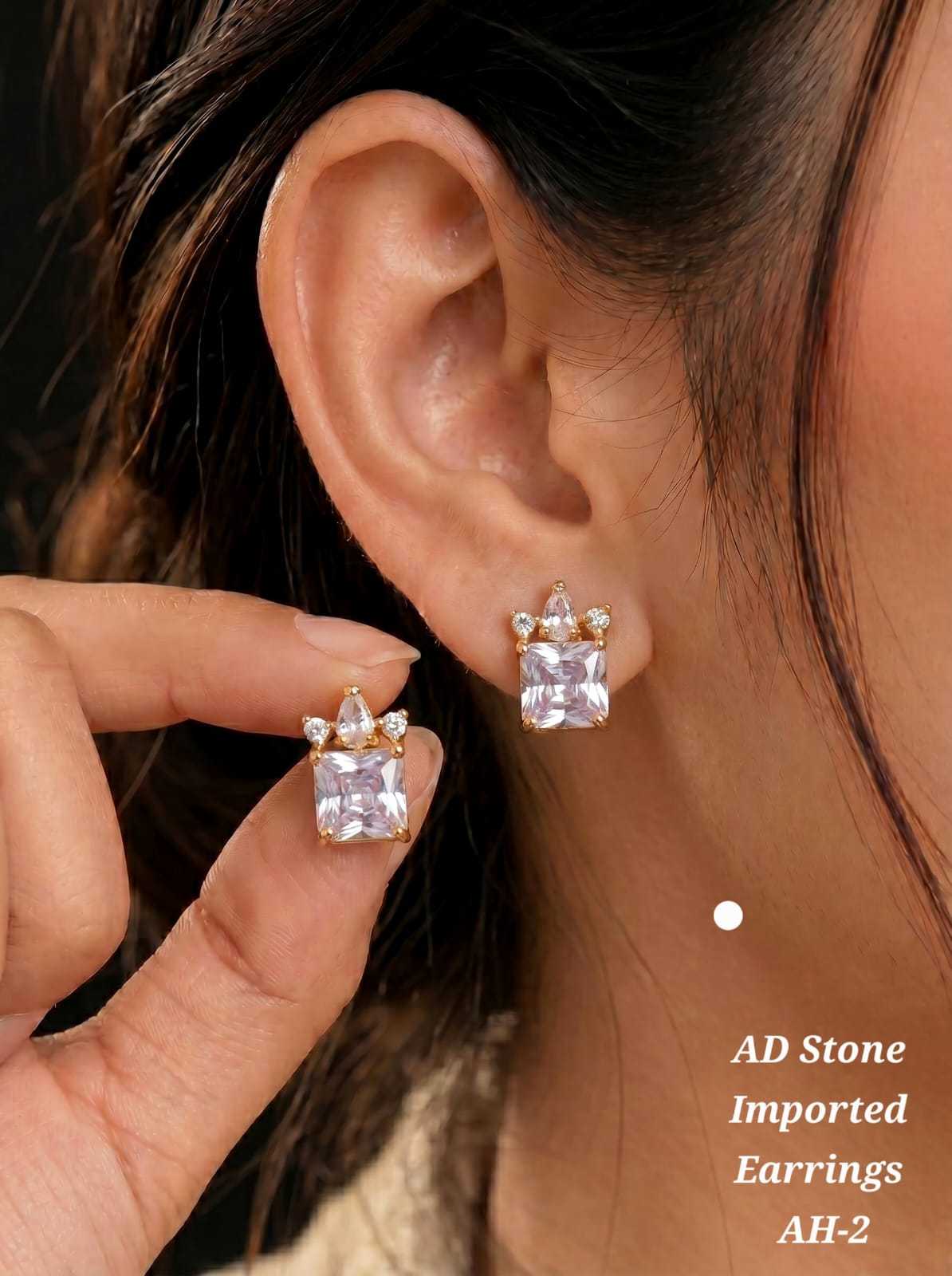 YNF Wholesale AD Diamond Stud Earrings  | Surat Manufacturer