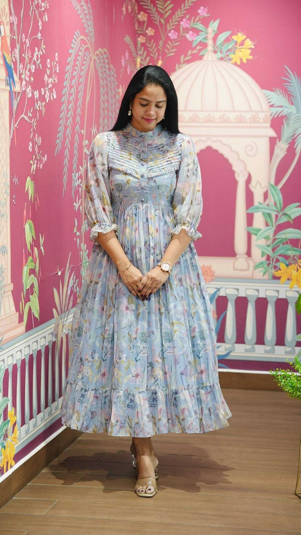 YNF Wholesale Chiffon Designer Dresses  | Surat Manufacturer