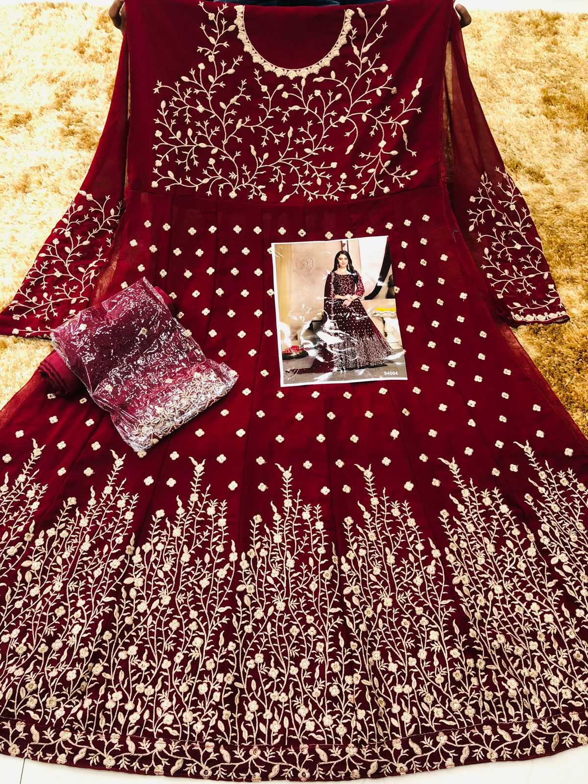 YNF Wholesale Faux Georgette Embroidery Gowns  | Surat Manufacturer