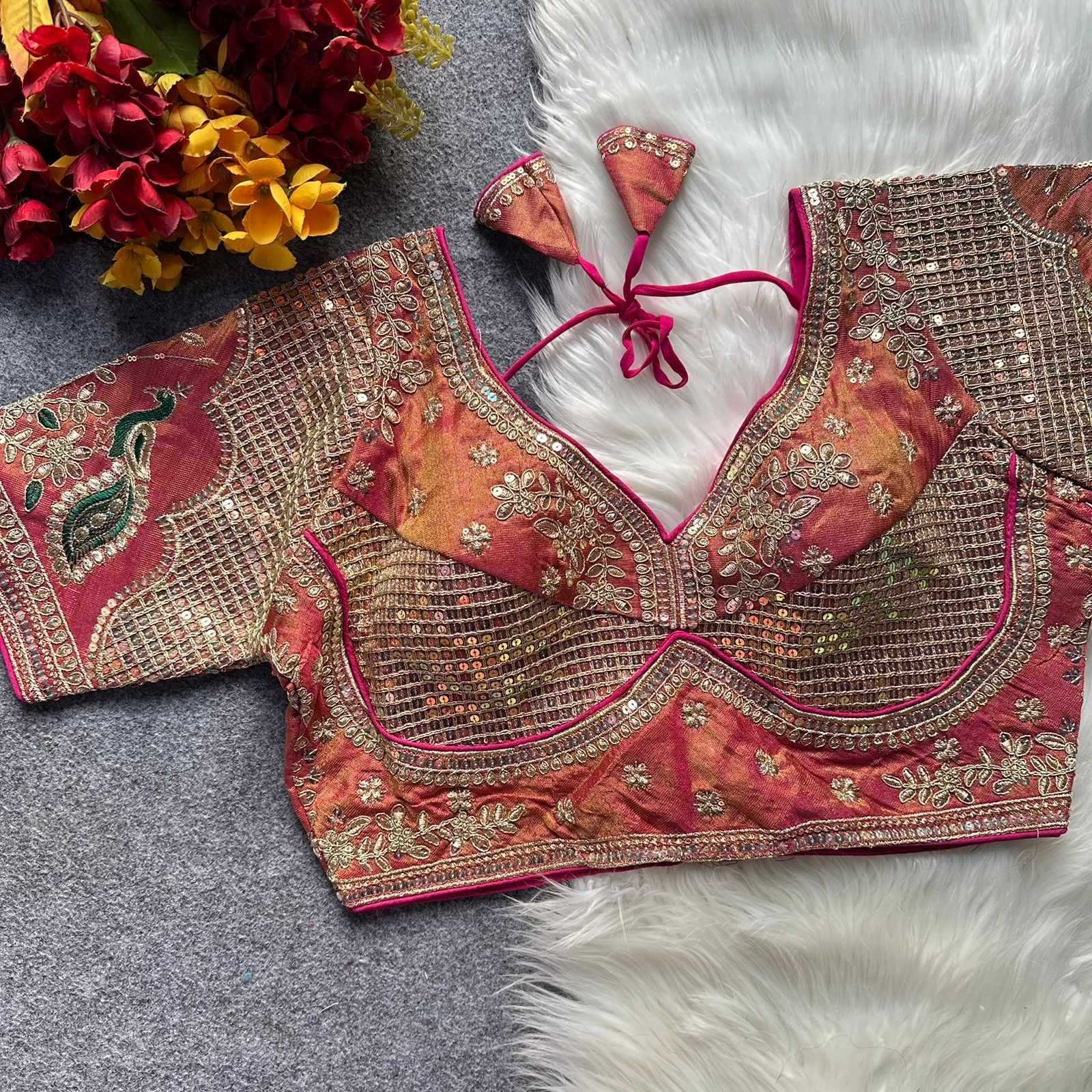 YNF Wholesale Silk V-Neck Blouses  | Surat Manufacturer