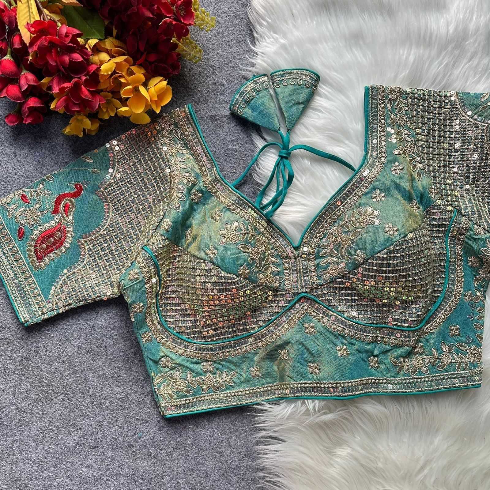 YNF Wholesale Silk V-Neck Blouses  | Surat Manufacturer