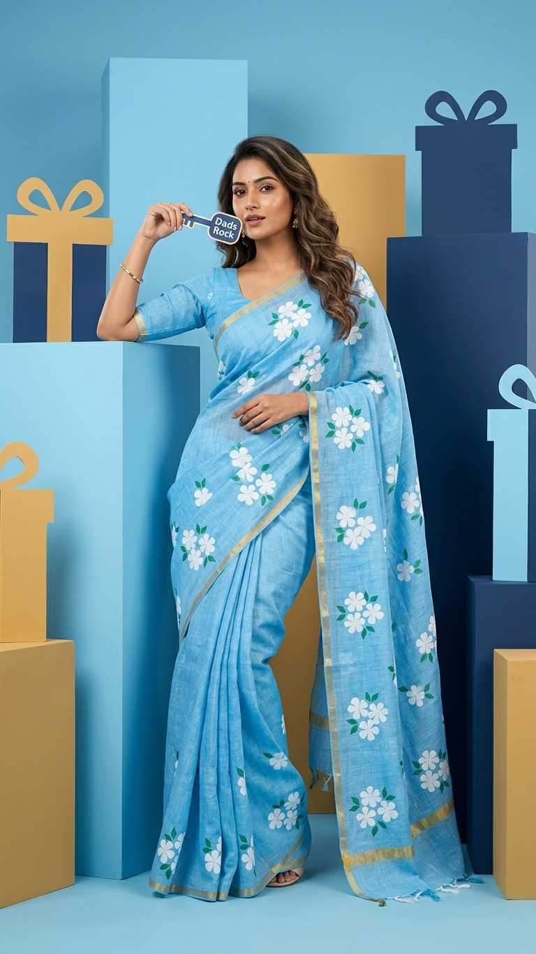 YNF Wholesale Linen Printed Sarees  | Surat Manufacturer