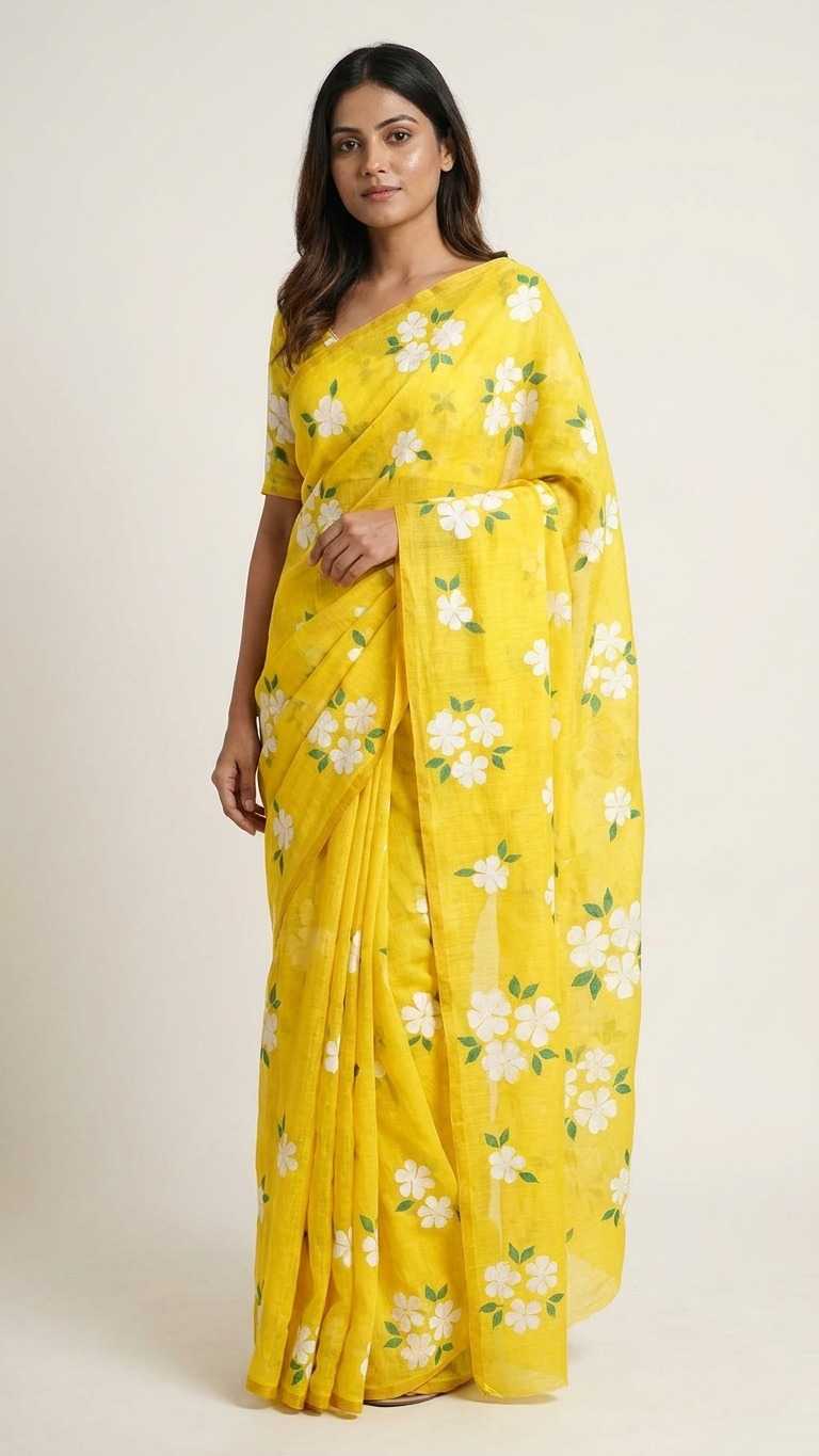 YNF Wholesale Linen Printed Sarees  | Surat Manufacturer