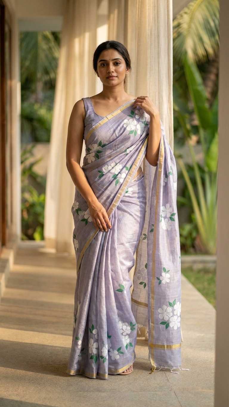 YNF Wholesale Linen Printed Sarees  | Surat Manufacturer