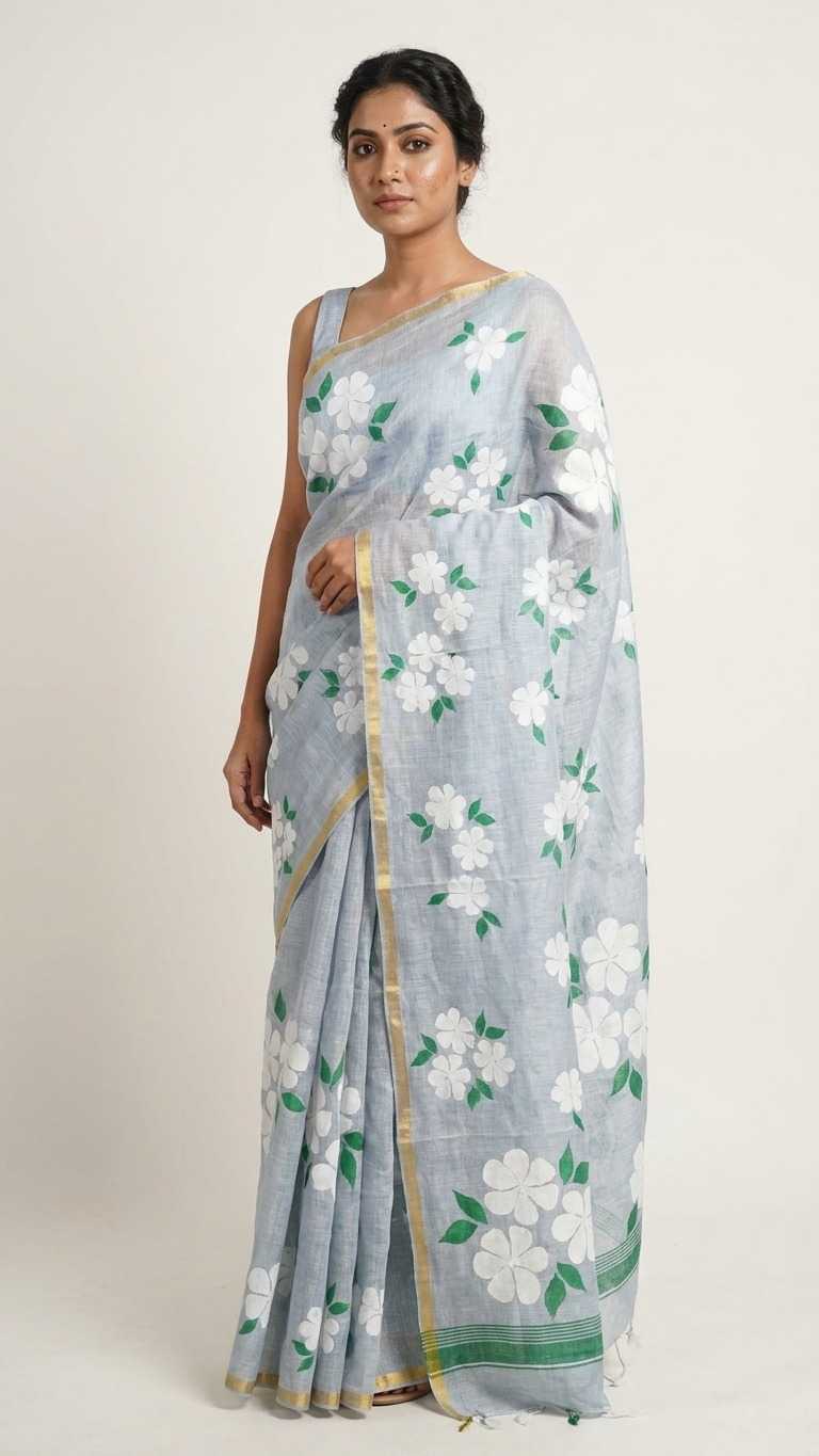 YNF Wholesale Linen Printed Sarees  | Surat Manufacturer