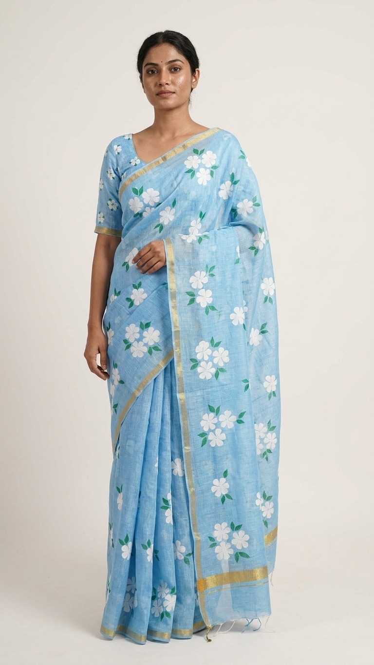 YNF Wholesale Linen Printed Sarees  | Surat Manufacturer